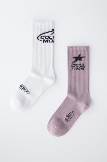 2-PACK OF LONG PRINTED SOCKS - White by Zara - Image 3