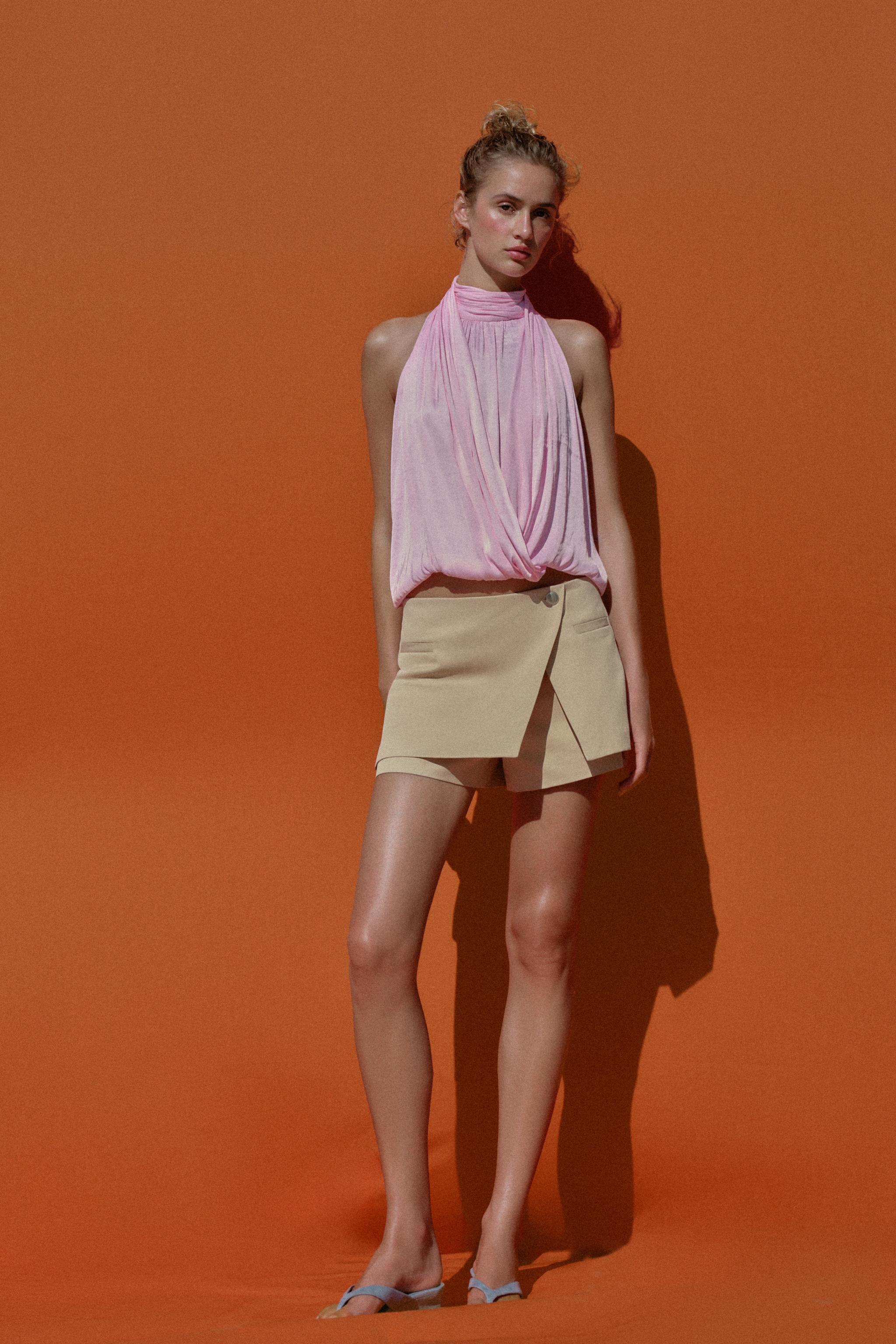 Женские юбки Zara LOW-RISE WRAP SKORT