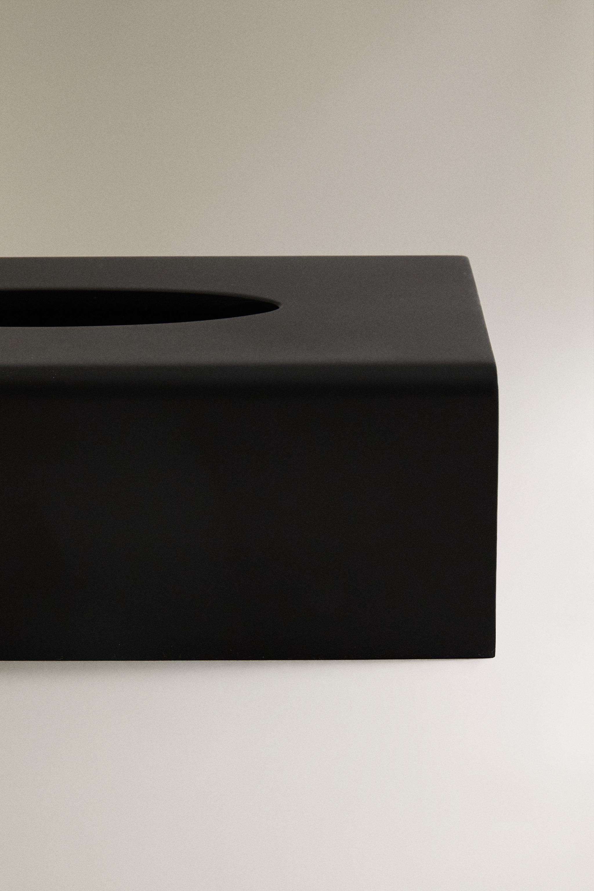 BOÎTE À MOUCHOIRS RÉSINE NOIRE