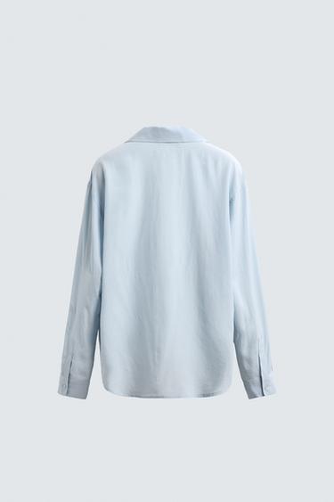 CHEMISE FLUIDE COUPE DÉCONTRACTÉE - Bleu ciel de Zara - Image 6