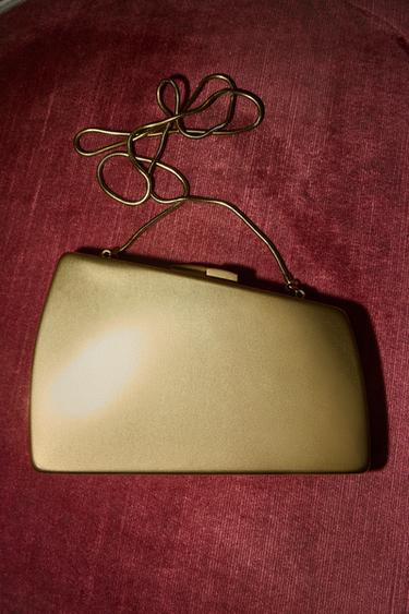 Zara METAL CLUTCH BAG - Gold