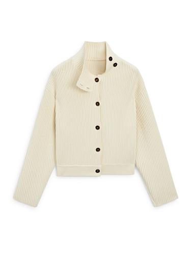Cardigan à col montant en coton - Écru de Zara