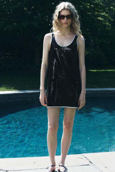ROBE MINI SEQUINS - Noir / Blanc de Zara - Image 0