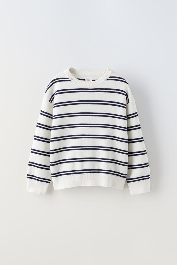 SUÉTER LISTRADO Branco ZARA Brasil