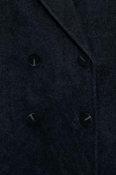 MANTEAU LONG MÉLANGE LAINE ZW COLLECTION LIMITED EDITION - Bleu marine de Zara - Image 8