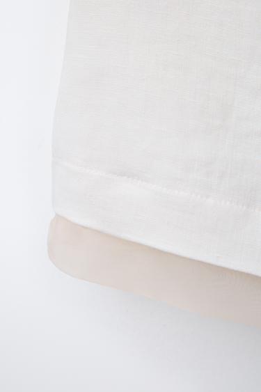 100% LINEN ORGANZA BERMUDA SKORT - Ecru by Zara - Image 3