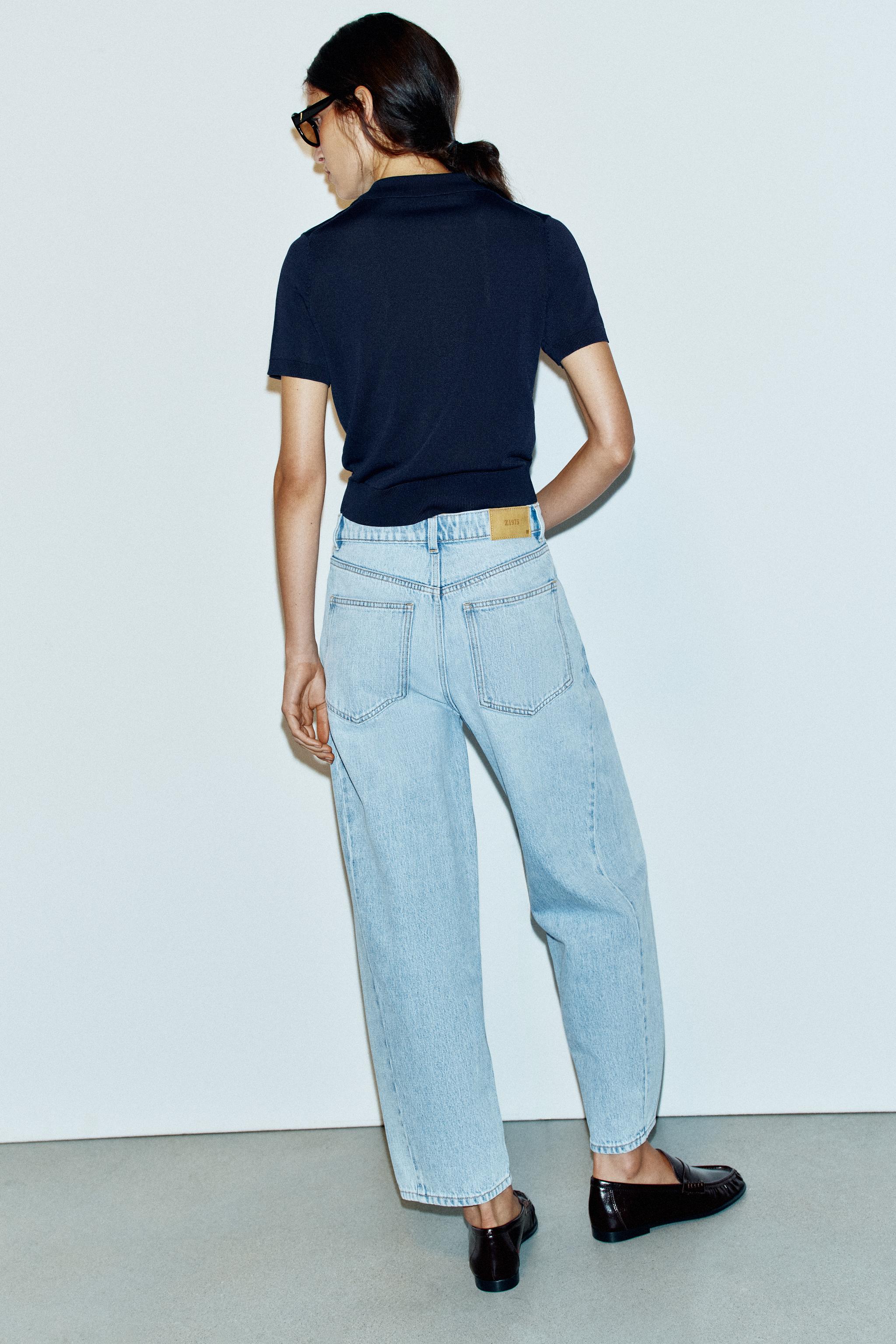 Zara Z1975 YÜKSEK BEL DİKİŞ DETAYLI BARREL JEAN görsel 5