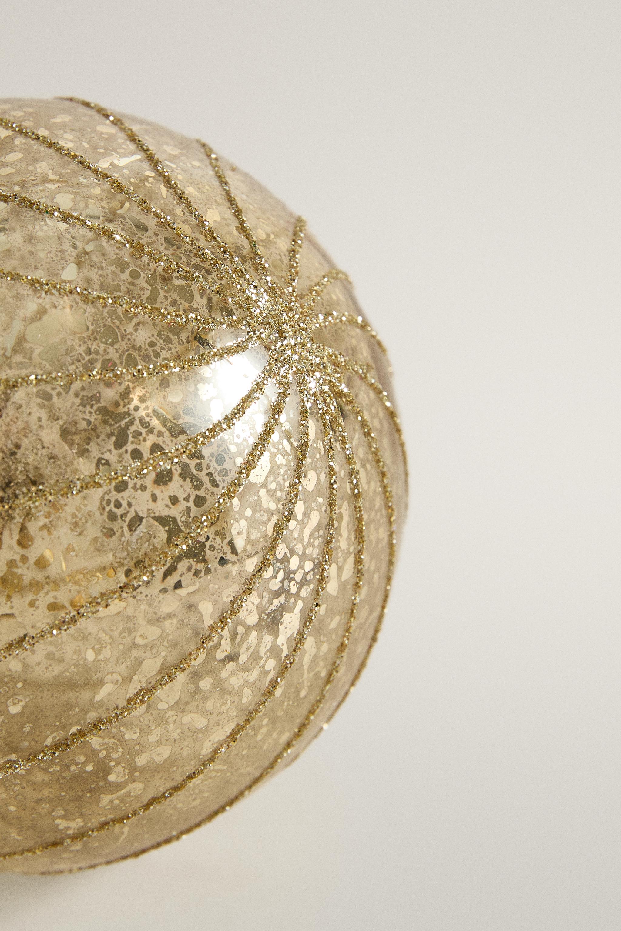 GLITTER STRIPED CHRISTMAS TREE DECORATION