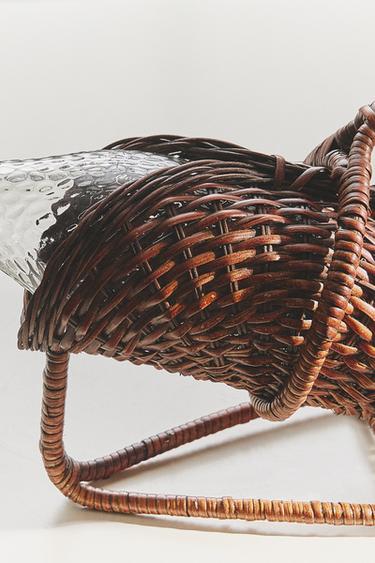 RATTAN BOTTLE STAND - Brown by Zara