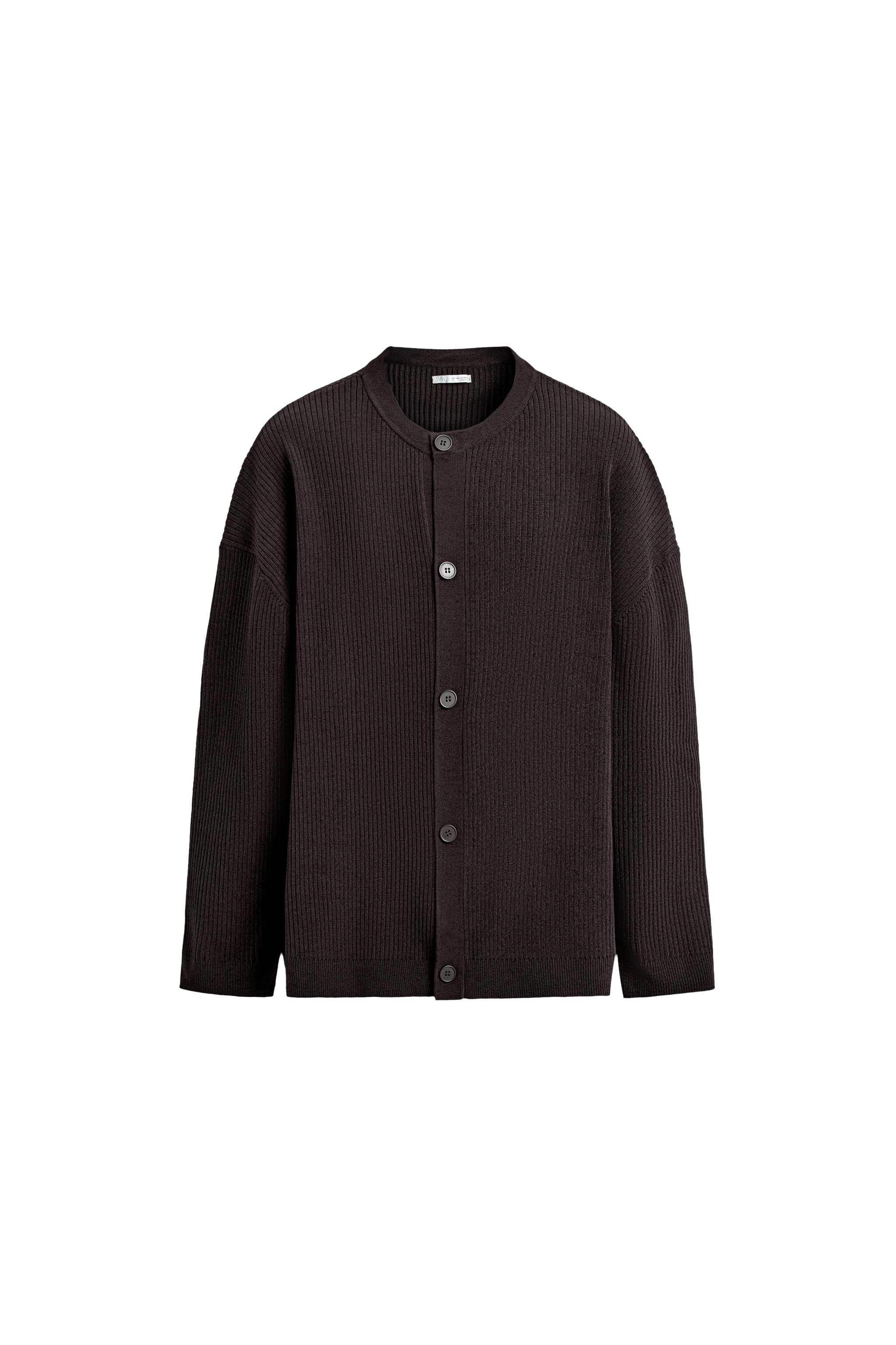 サンプル CARDIGAN COM TEXTURA ESTRUTURADA - Chocolate | ZARA Brasil