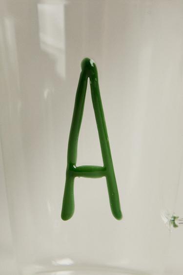 BOROSILICATE MUG WITH INITIAL A - Greenish by Zara - Image 3