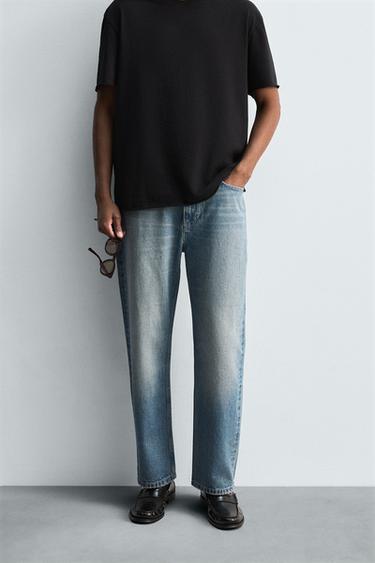 STRAIGHT ANKLE FIT JEANS - Mid-blue by Zara