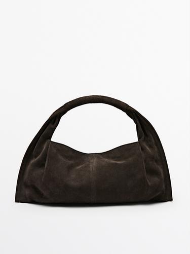 Zara Split suede handbag - Brown - Image 0