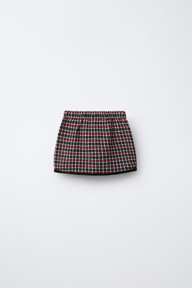JUPE STRUCTURÉE AVEC DÉCOR NOEUD VELOURS - Noir de Zara - Image 1