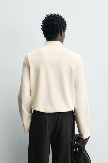 COMFORT LONG SLEEVE T-SHIRT - Light beige by Zara - Image 2