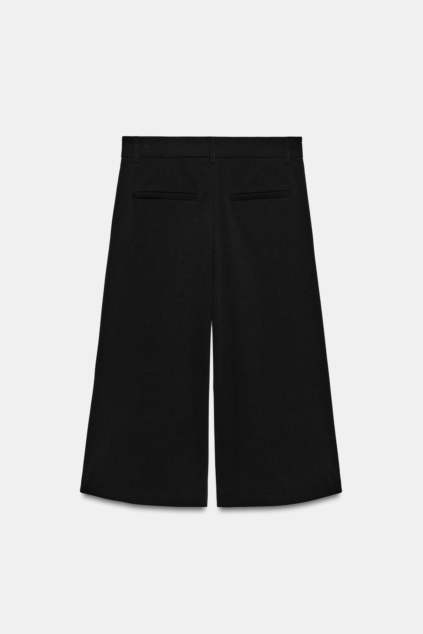 Женские шорты Zara Long Pleated Bermuda, цвет: Чёрный — фото 7