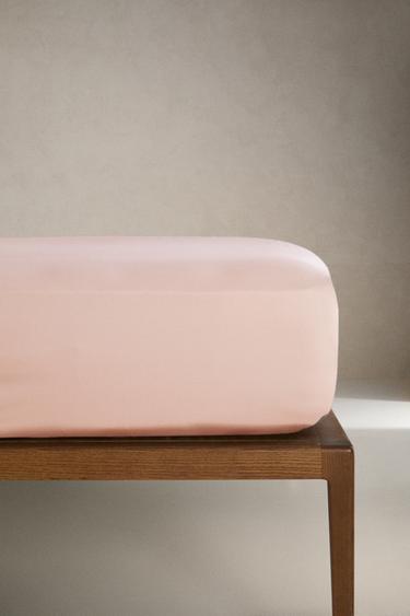 SATEEN FITTED SHEET | 30 CM HIGH (300 THREAD COUNT) - Pastel pink by Zara - Image 0