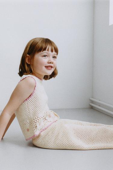 TOP EN CROCHET À FLEURS - Écru de Zara - Image 5