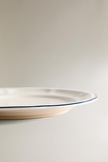 DESSERT PLATE WITH GREEN RIM - Blue by Zara - Image 3