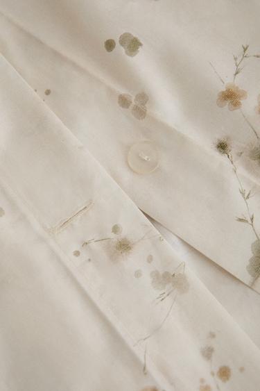 HOUSSE DE COUETTE IMPRIMÉ FLEUR - Blanc cassé de Zara - Image 3