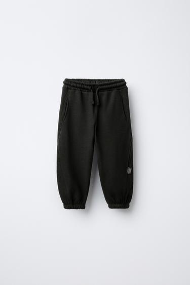 Zara LABEL JOGGER PANTS - Black