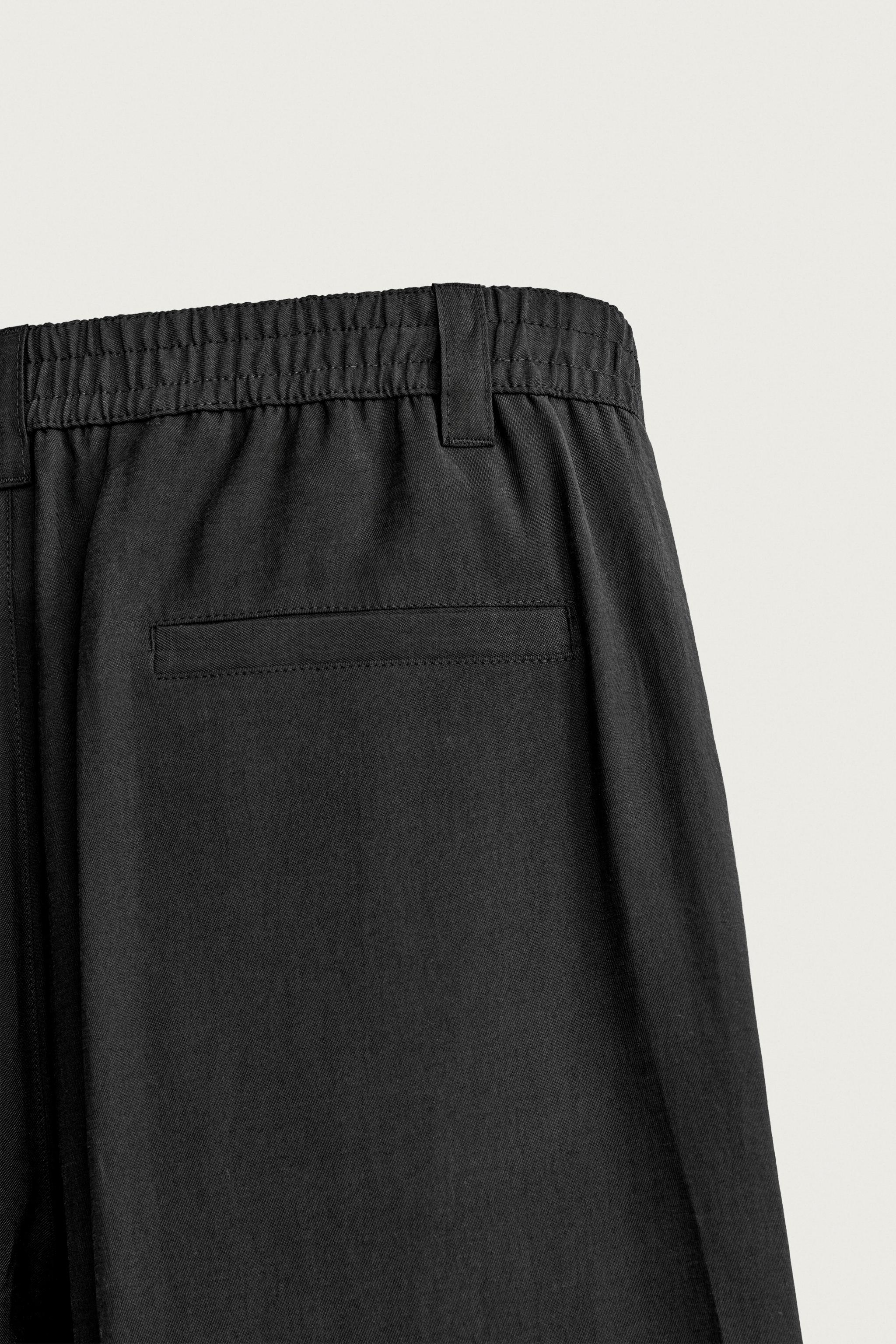Мужские брюки Zara FLOWY SIDE PLEAT PANTS — фото 11