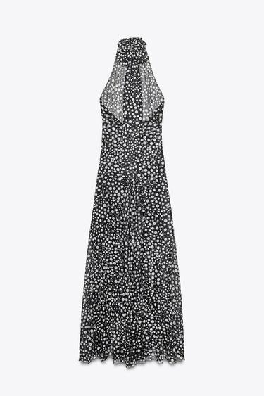 POLKA DOT HALTER DRESS - Black / White by Zara - Image 3