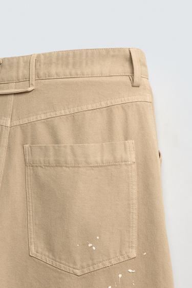 LIMITED EDITION PAINT SPLATTER TROUSERS - Sand by Zara - Image 9