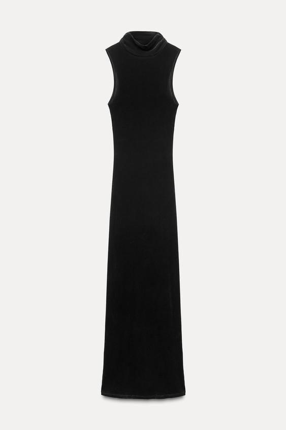 samettinen-halterneck-mekko-black-zara-suomi-finland