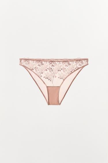 CULOTTE TULLE BRODERIES FLEURIES - Rose pastel de Zara - Image 3
