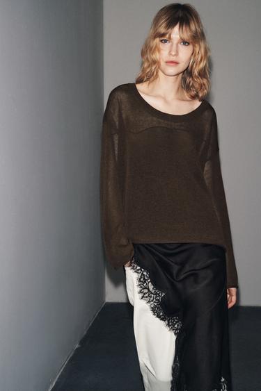 PULL RUSTIQUE EN MAILLE - Marron de Zara