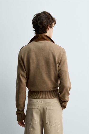 КОЖАНАЯ КУРТКА В КОМБИНЦИИ — LIMITED EDITION — ТЕМНЫЙ БЕЖЕВО-КОРИЧНЕВЫЙ от Zara