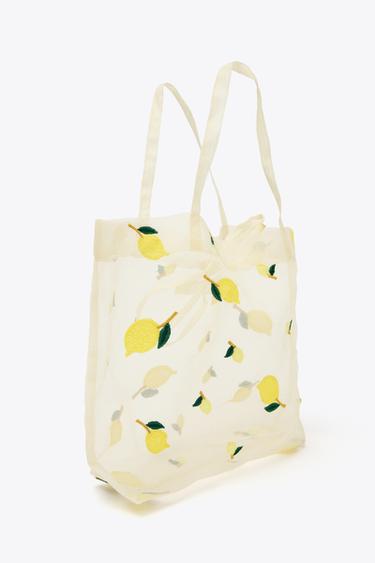 SAC EN TISSU BRODÉ - Jaune de Zara - Image 1