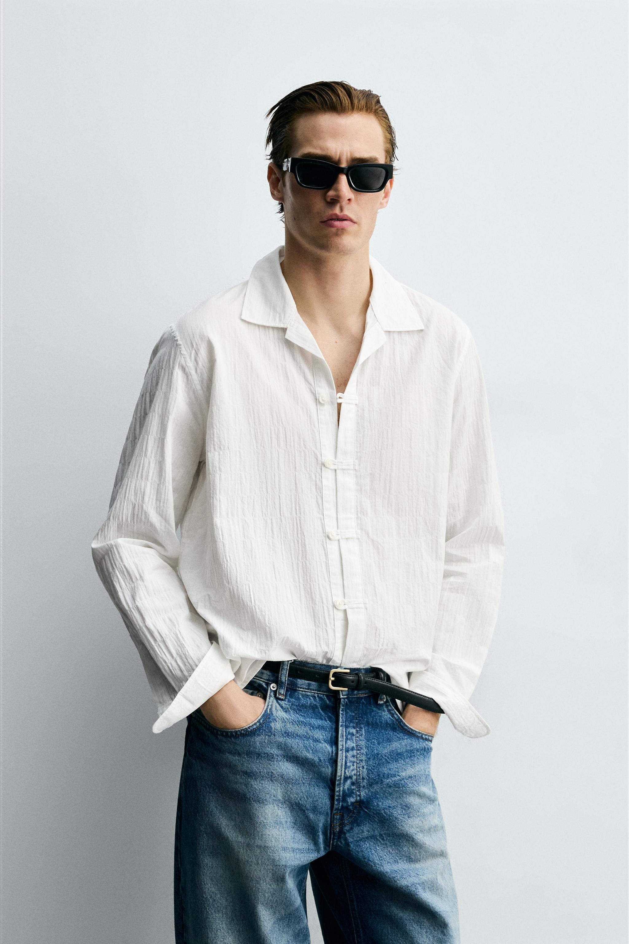 WRINKLED EFFECT RELAXED FIT SHIRT