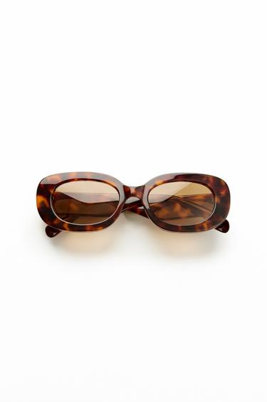 OVAL TORTOISESHELL-EFFECT SUNGLASSES - Brown by Zara