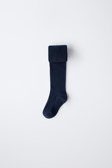 Zara PLAIN TIGHTS - Navy blue - Image 0