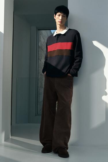 CONTRAST STRIPE POLO SHIRT - Navy blue by Zara