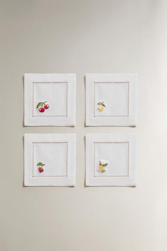 PACK POSAVASOS RAMIO FRUTAS (PACK DE 4) - Crudo de Zara - Imagen 0