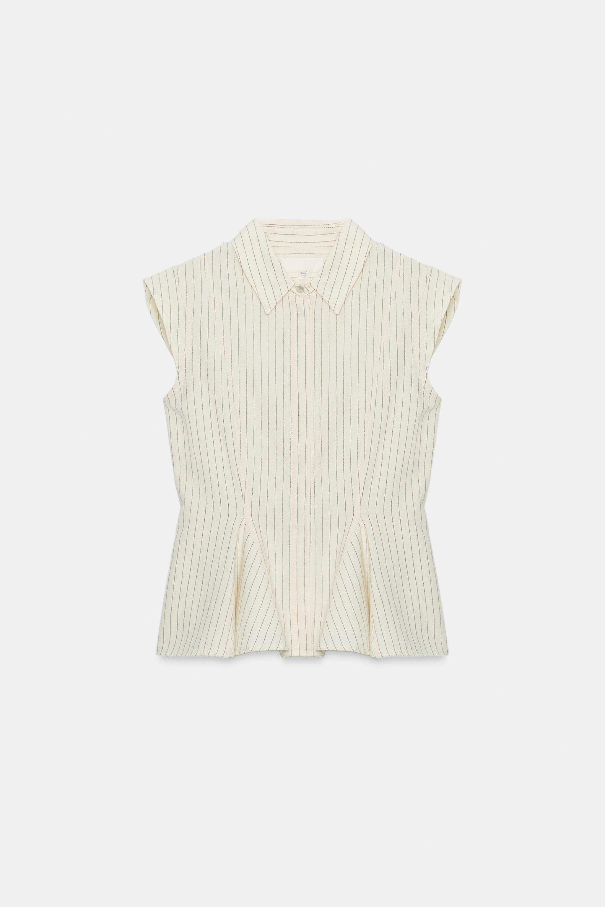 ZW COLLECTION STRIPED PEPLUM SHIRT