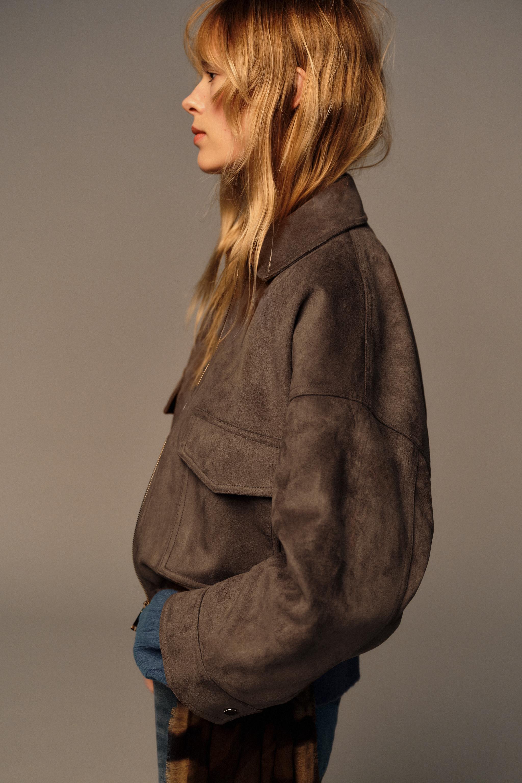 BLOUSON EFFET DAIM
