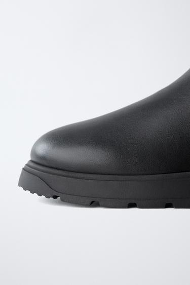 Zara TREADED ANKLE BOOTS - Black