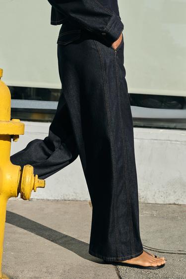 JEAN Z1975 JOGGER WIDE LEG TAILLE HAUTE - Bleu de Zara - Image 4