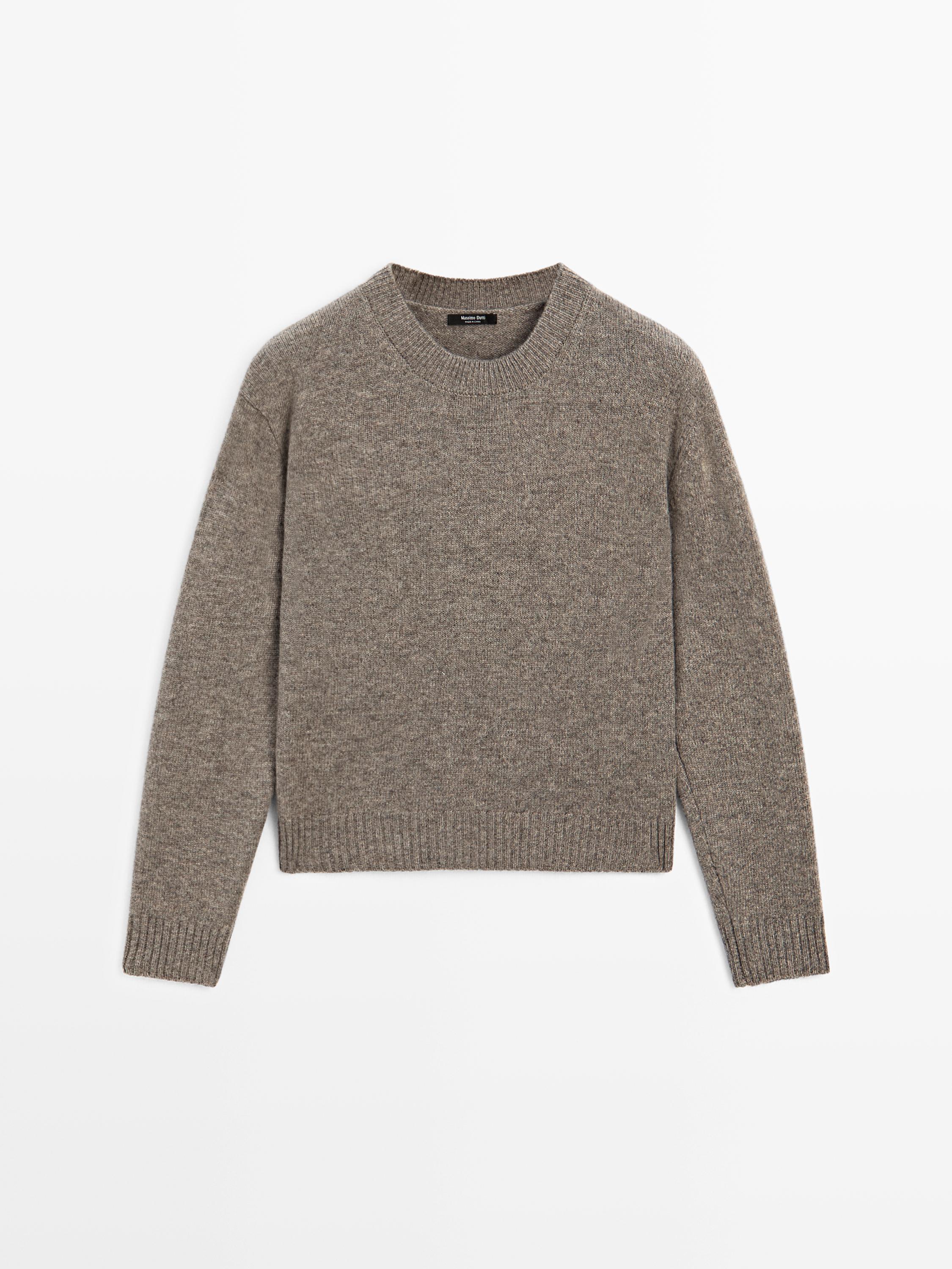 Pull col rond en laine mélangée