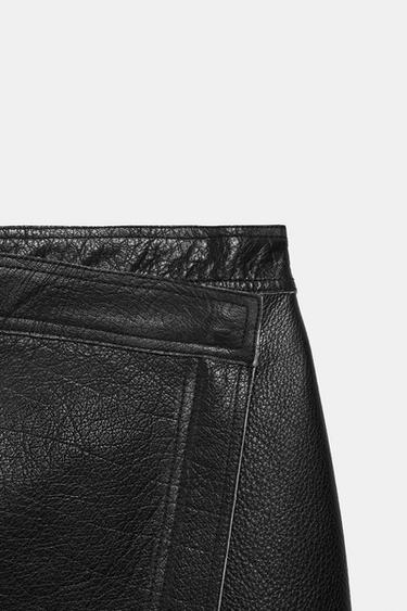 JUPE PARÉO EN CUIR ZW COLLECTION ÉDITION LIMITÉE - Noir de Zara - Image 4