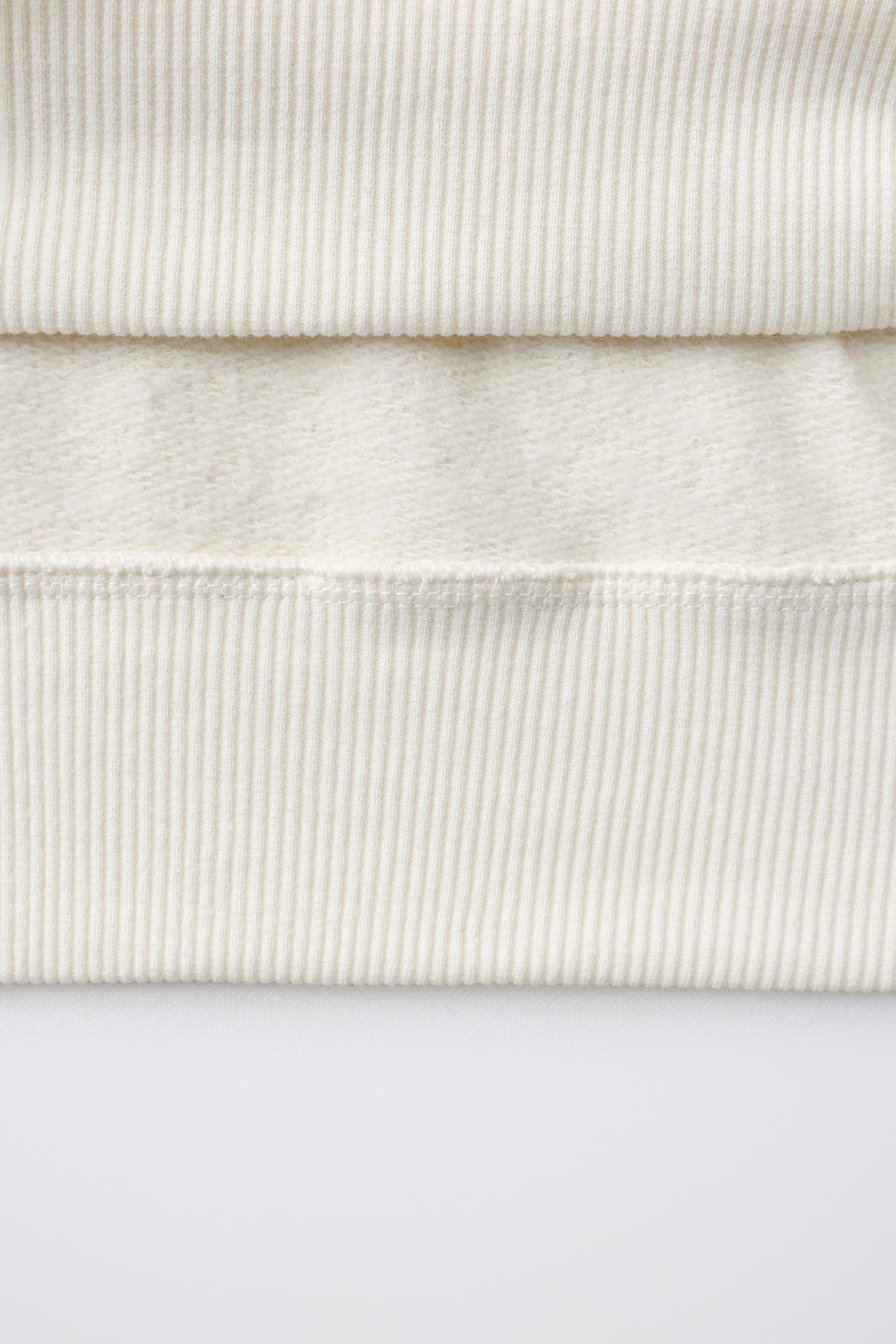 Детский свитшот Zara Floral AppliquÉ Sweatshirt, цвет: Экрю — фото 5