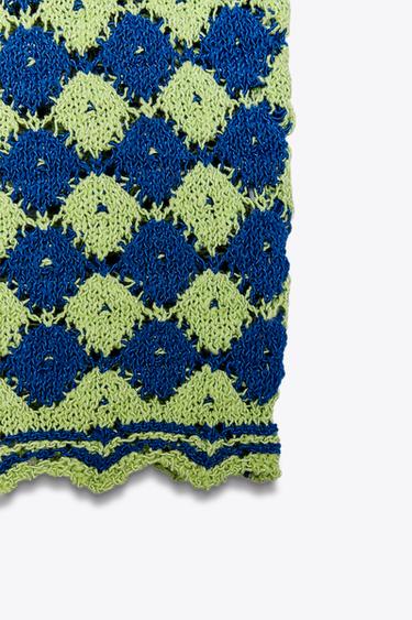 TEXTURED KNIT CROP TOP - Blue / Green by Zara - Image 6