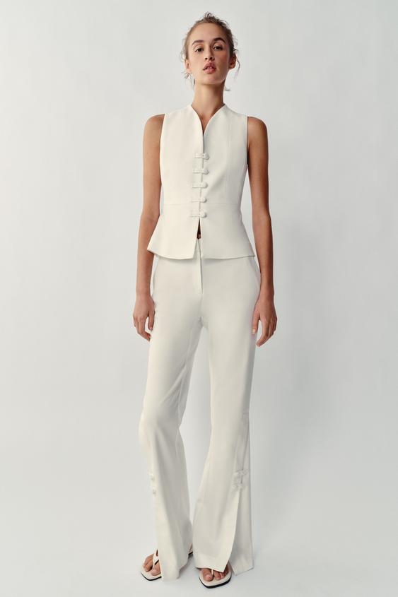PEPLUM-VEST - råhvid fra Zara - Billede 0