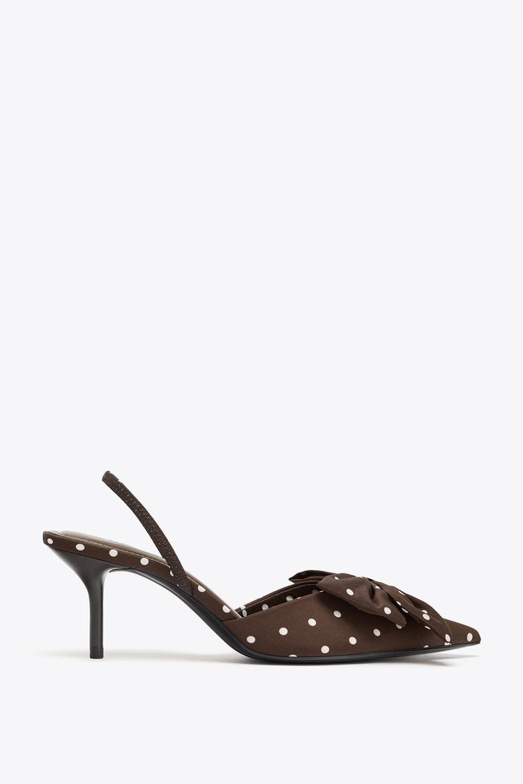 kitten heel zara polka dot shoes