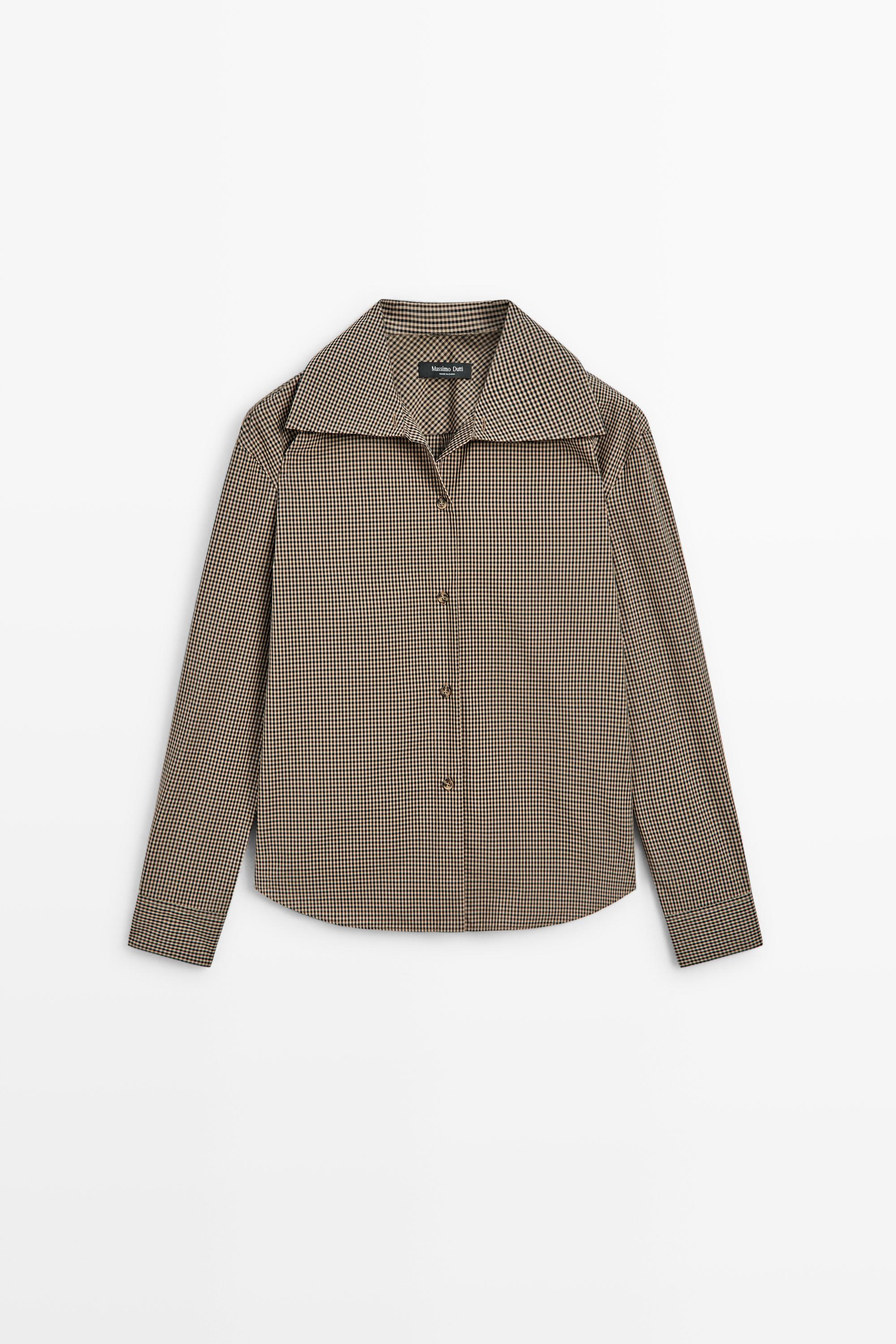 Chemise à carreaux vichy en coton mélangé