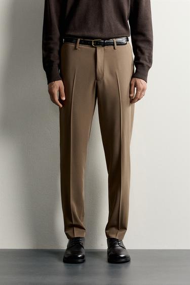 COMFORT SUIT TROUSERS - camel by Zara